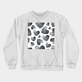 An abundance of silver hearts on white Crewneck Sweatshirt